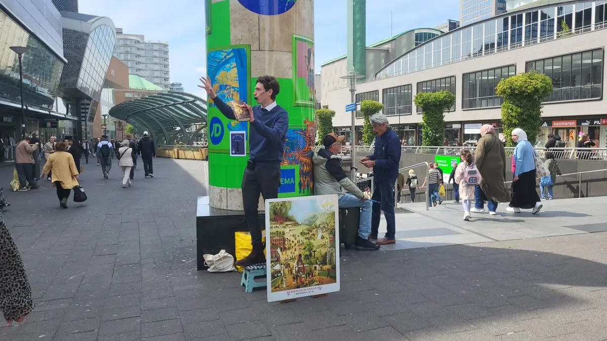 Straatprediking in het centrum van Rotterdam