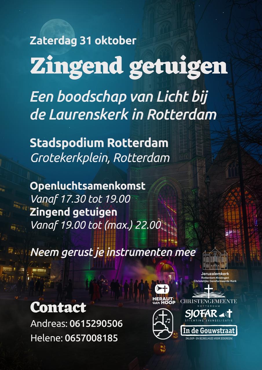 Zingend getuigen bij de Laurenskerk 31 oktober